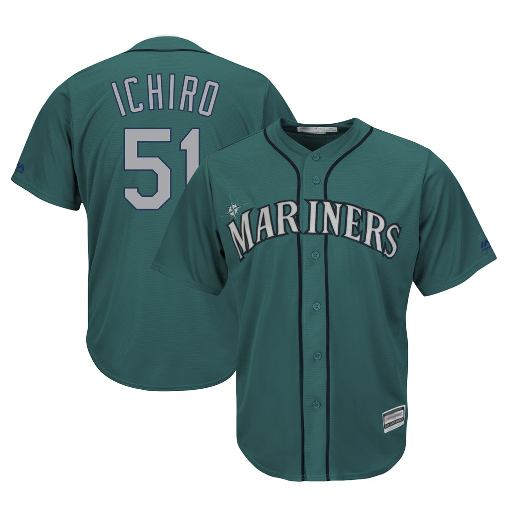 S.Mariners #51 Ichiro Suzuki Player Aqua Majestic Cool Base Limited Jdoa Stitched Jerseys