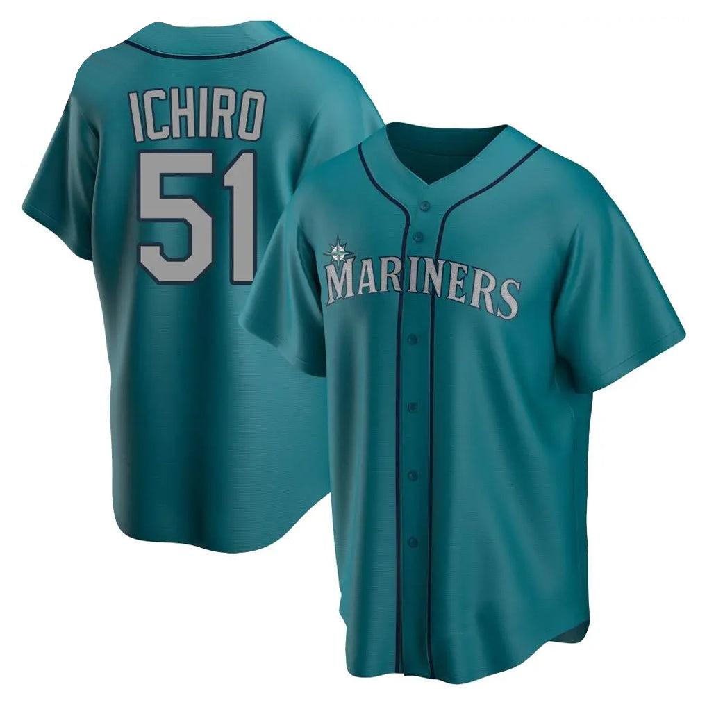 S.Mariners #51 Ichiro Suzuki Player Teal Home Game Jdoa Stitched Jerseys