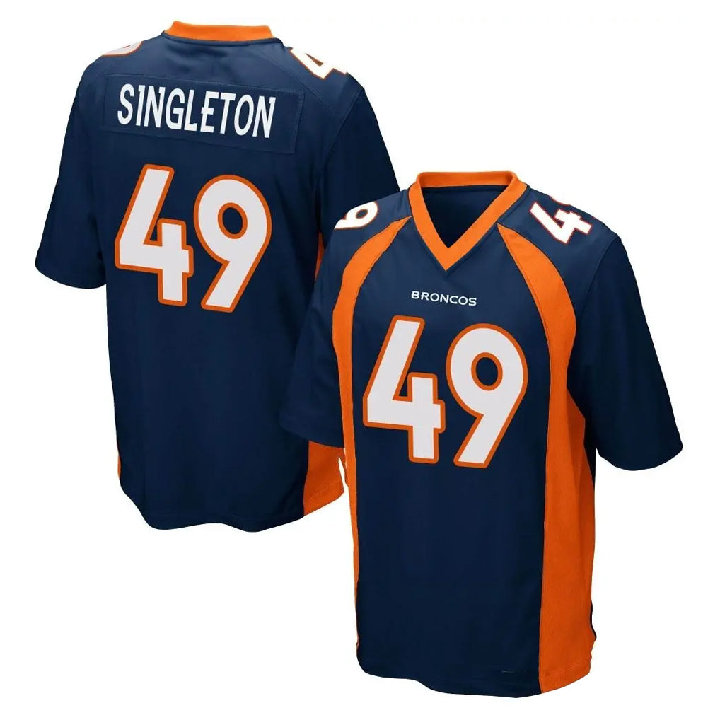 D.Broncos #49 Alex Singleton Player Navy Game Jdoa Stitched Jerseys