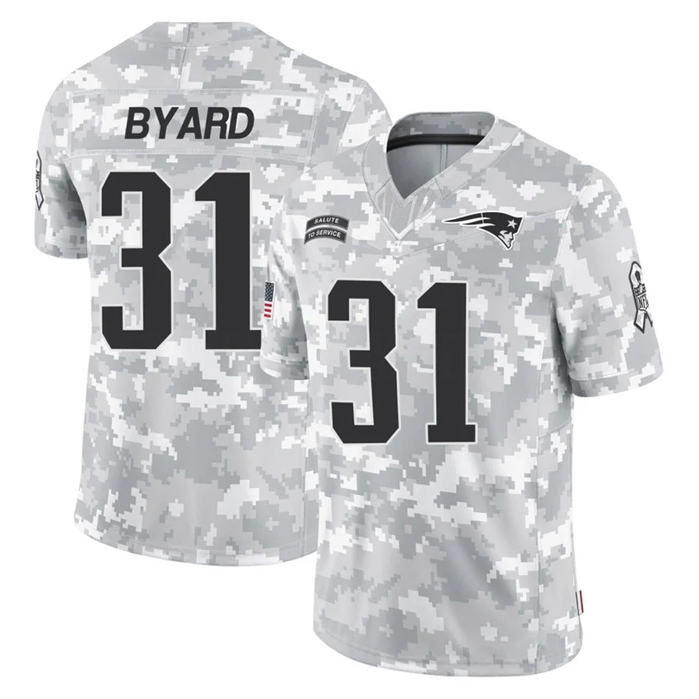 NE.Patriots #31 Kevin Byard Player Arctic Camo Salute To Service Limited Game Jdoa Stitched Jerseys