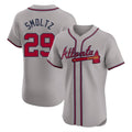 A.Braves #29 John Smoltz Player Gray Limited Elite Home Game Jdoa Stitched Jerseys