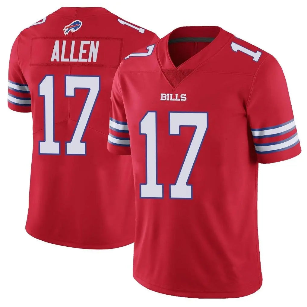 B.Bills #17 Josh Allen Player Red Vapor Untouchable Limited Home Game Jdoa Stitched Jerseys