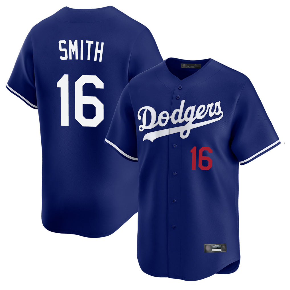 LA.Dodgers #16 Will Smith Player Royal Limited Home Jdoa Stitched Jerseys
