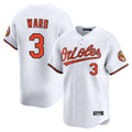 B.Orioles #3 Taylor Ward Player White Limited Home Game Jdoa Stitched Jerseys