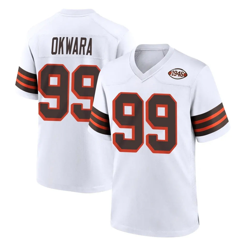 C.Browns #99 Julian Okwara Player White Alternate Home Game Jdoa Stitched Jerseys