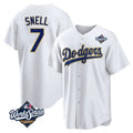 LA.Dodgers #7 Blake Snell Player Gold White World Series Home Game Jdoa Stitched Jerseys