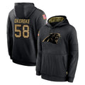 C.Panthers #58 Bobby Okereke Player Black Salute to Service Pullover Hoodies Limited Game Jdoa Stitched Jerseys