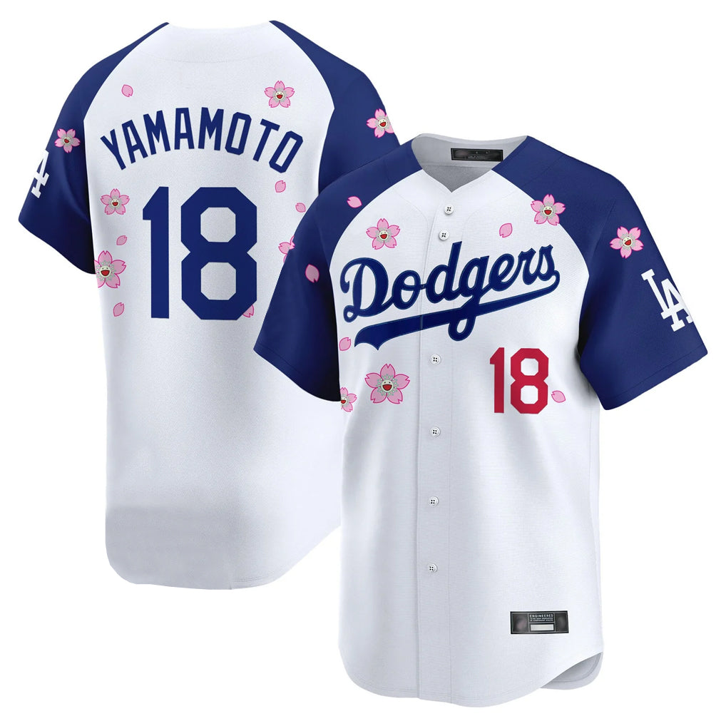 LA.Dodgers #18 Yoshinobu Yamamoto Player White-Royal Tokyo Series Vapor Premier Limited Jdoa Stitched Jerseys