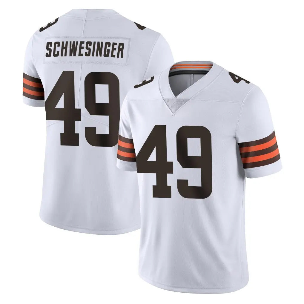 C.Browns #49 Carson Schwesinger Player White Vapor Untouchable Limited Home Game Jdoa Stitched Jerseys