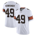 C.Browns #49 Carson Schwesinger Player White Vapor Untouchable Limited Home Game Jdoa Stitched Jerseys