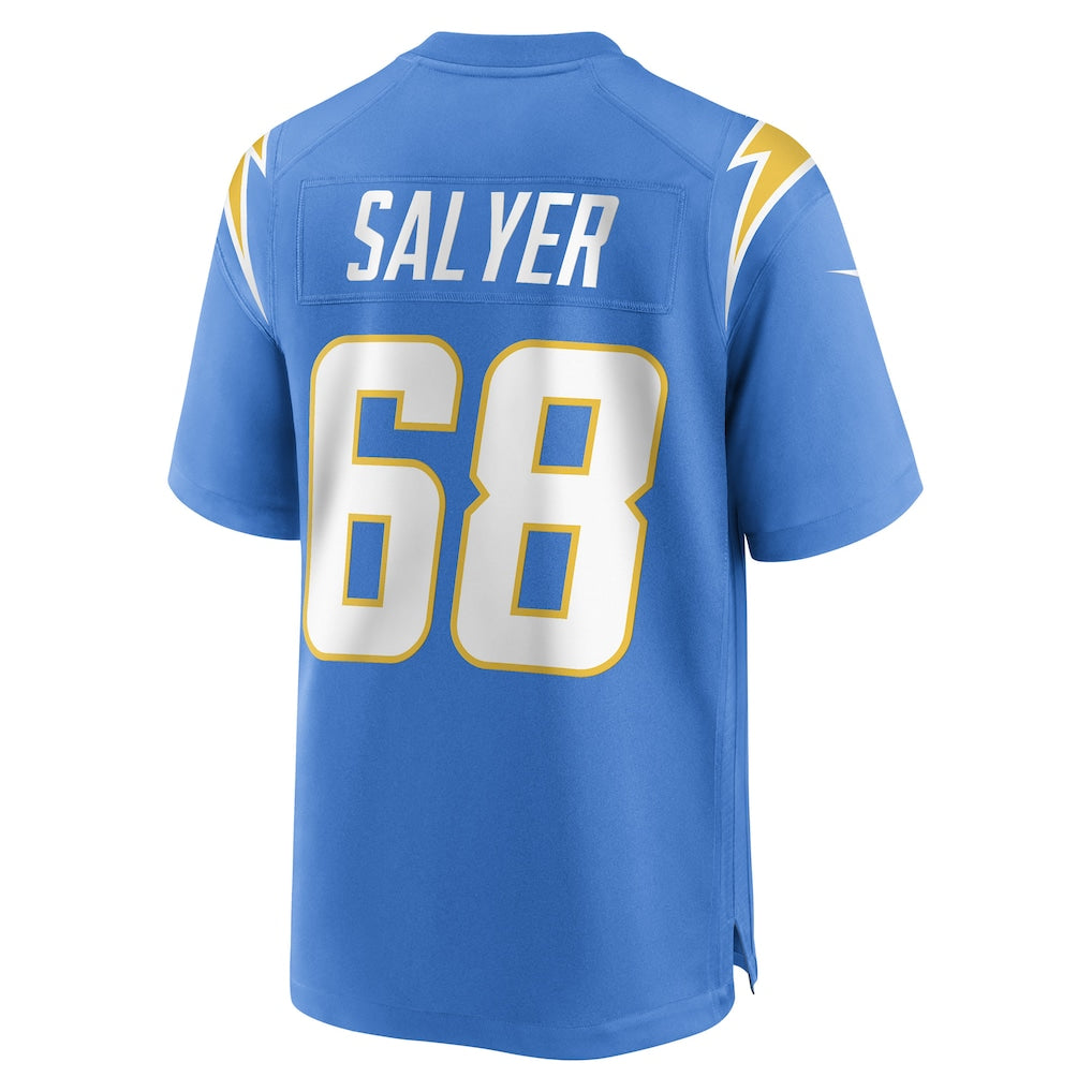 Jdoa LA.Chargers #68 Jamaree Salyer Powder Blue Player Game Jersey