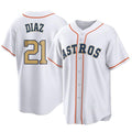 H.Astros #21 Yainer Diaz Player Gold Collection Game Home Jdoa Stitched Jerseys