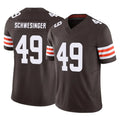 C.Browns #49 Carson Schwesinger Player Brown Vapor F.U.S.E. Limited Home Game Jdoa Stitched Jerseys