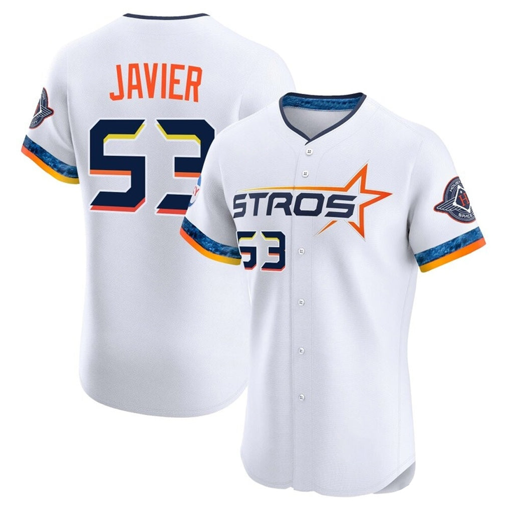 H.Astros #53 Cristian Javier Player White City Connect Limited Elite Home Jdoa Stitched Jerseys