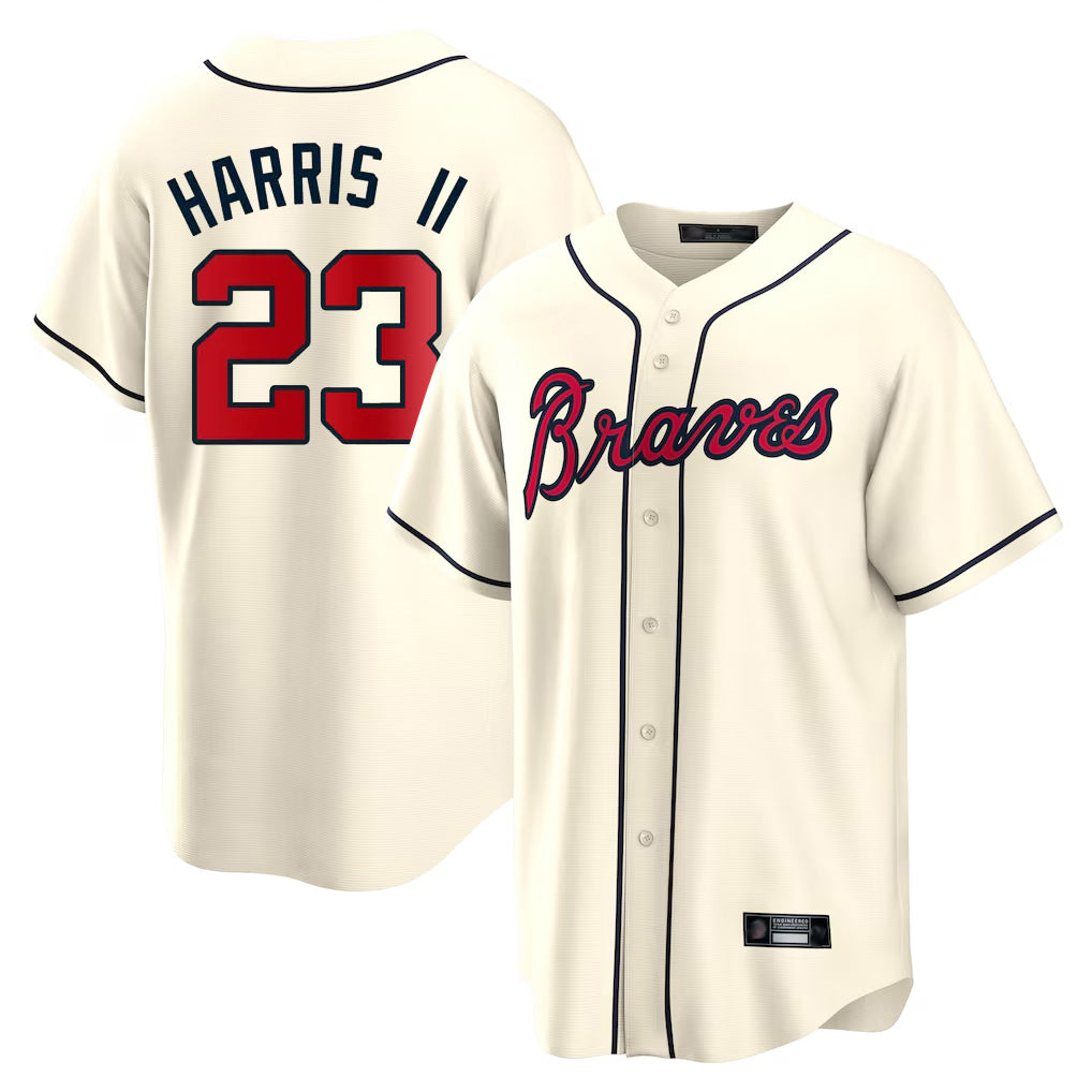 A.Braves #23 Michael Harris II Player Cream Home Game Jdoa Stitched Jerseys