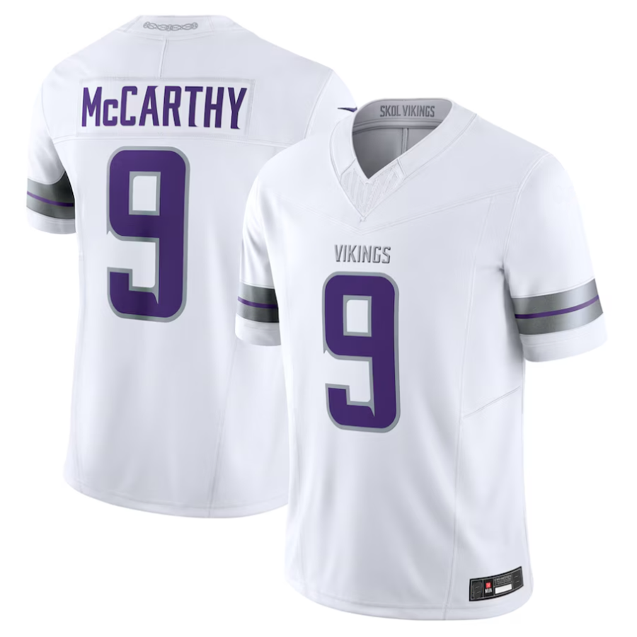 Jdoa #9 J.J. McCarthy Player MN.Vikings White Vapor F.U.S.E. Limited Stitched Jerseys