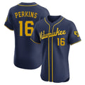 M.Brewers #16 Blake Perkins Player Navy Home Limited Elite Jdoa Stitched Jerseys