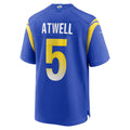 Jdoa LA.Rams #5 Tutu Atwell Royal Home Game Jersey