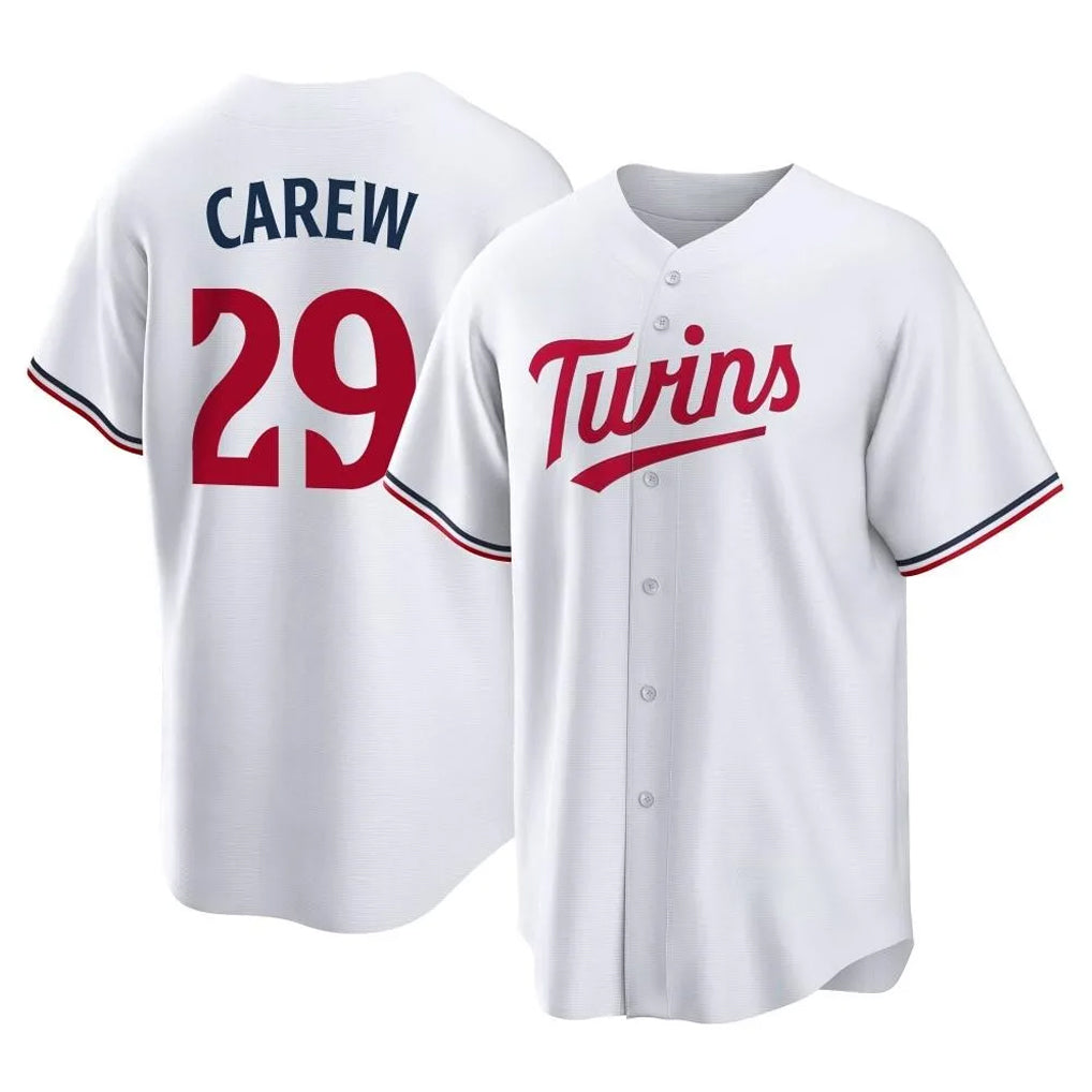 M.Twins #29 Rod Carew Player White Home Game Jdoa Stitched Jerseys
