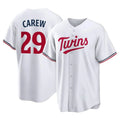 M.Twins #29 Rod Carew Player White Home Game Jdoa Stitched Jerseys