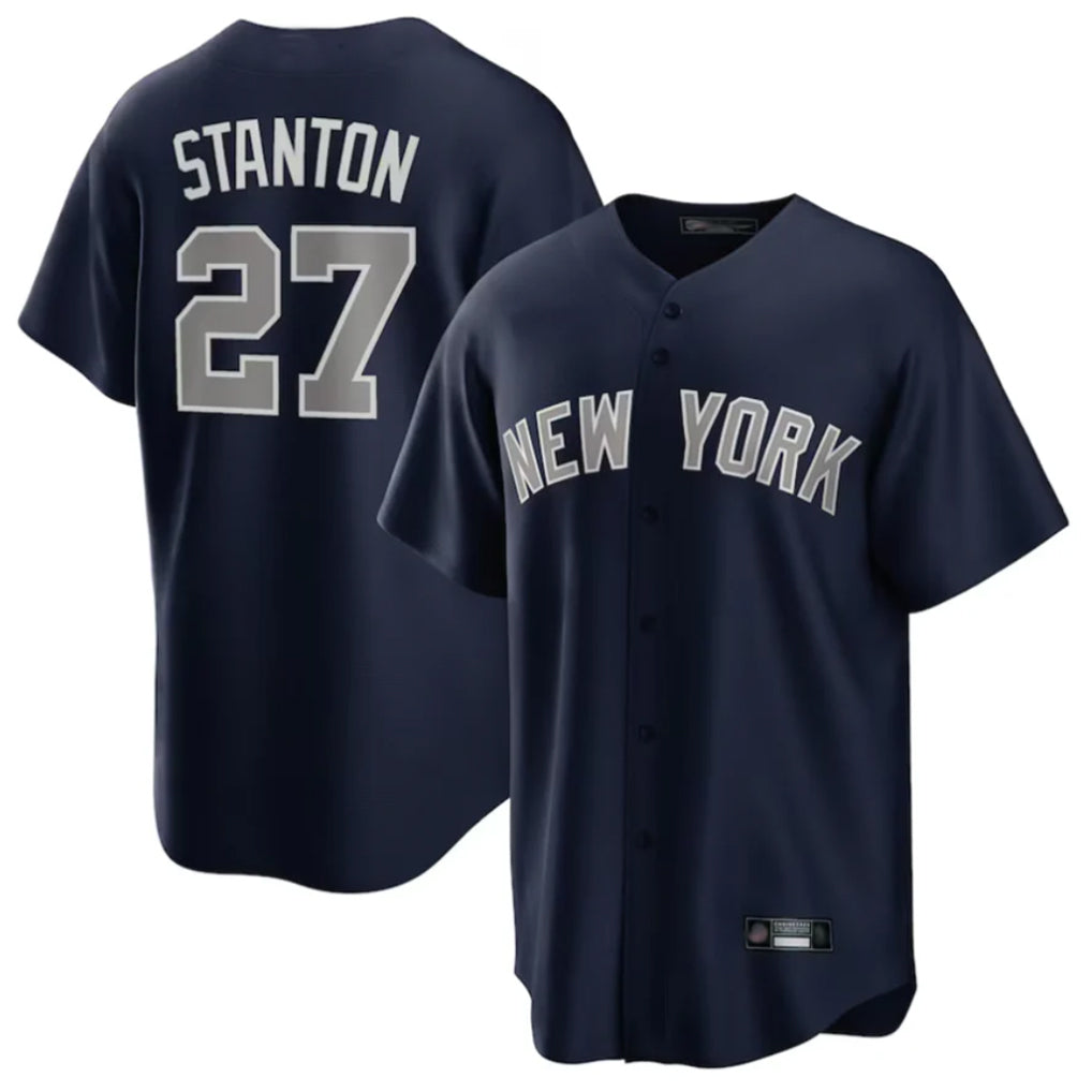 NY.Yankees #27 Giancarlo Stanton Player Navy Replica Game Jdoa Stitched Jerseys