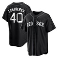 B.Red Sox #40 Willson Contreras Player Black Home Game Jdoa Stitched Jerseys