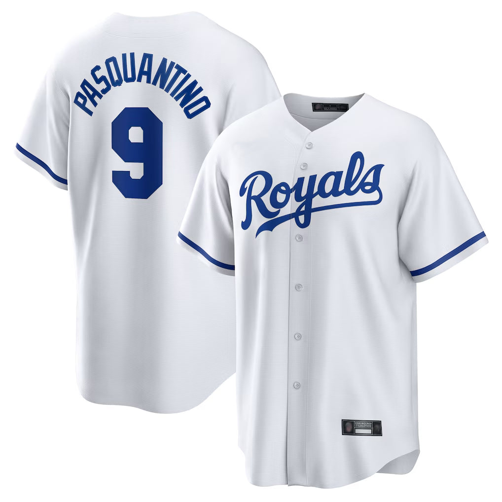 KC.Royals #9 Vinnie Pasquantino Player White Home Game Jdoa Stitched Jerseys