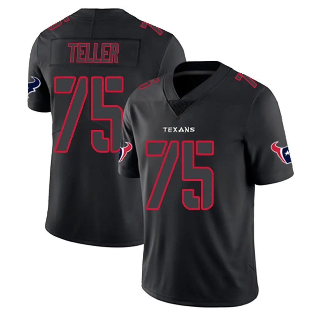 H.Texans #75 Wyatt Teller Player Black Impact Limited Game Jdoa Stitched Jerseys