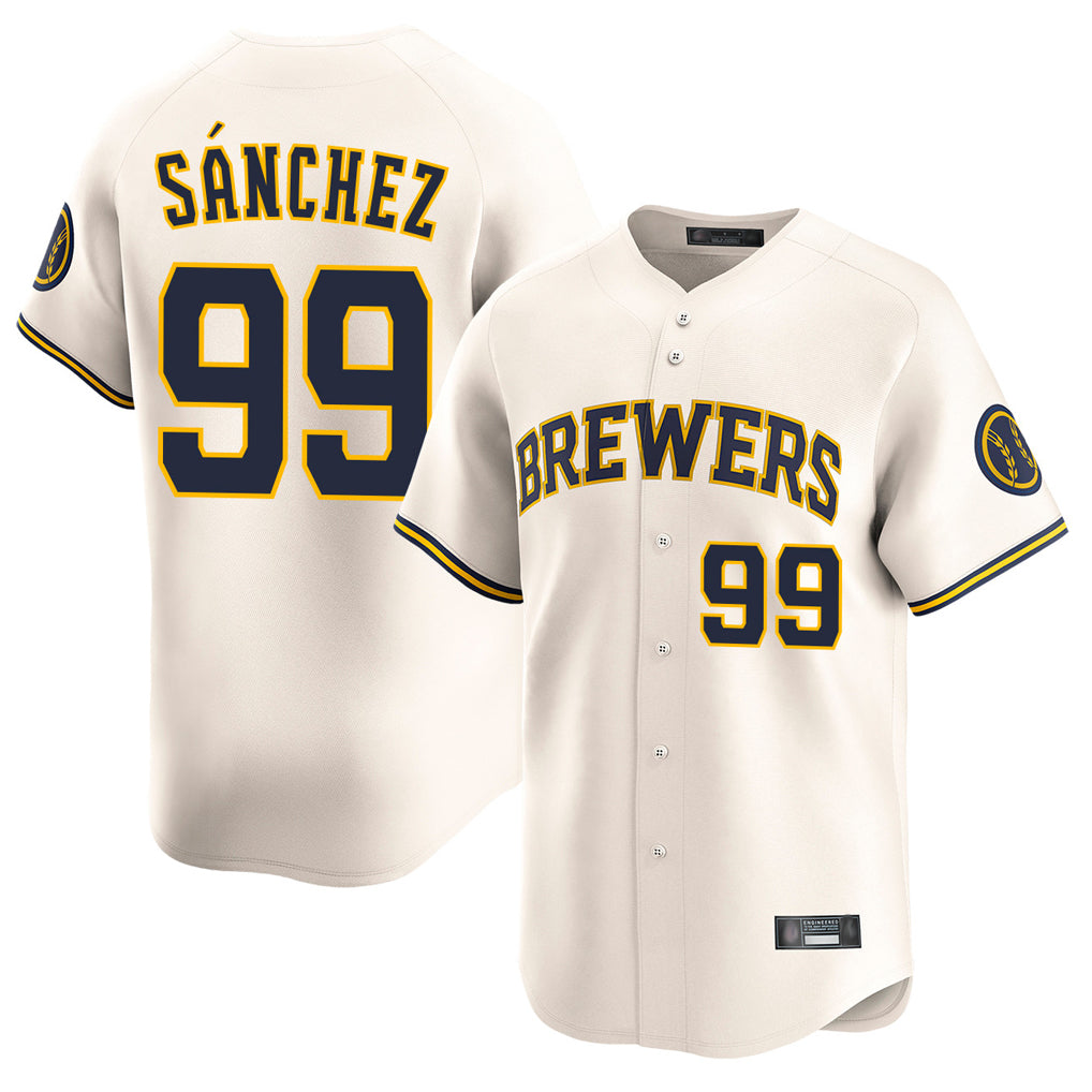 M.Brewers #99 Gary Sanchez Player Cream Home Limited Game Jdoa Stitched Jerseys
