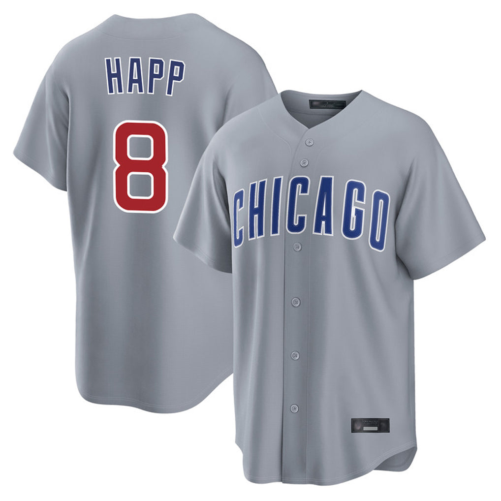 C.Cubs #8 Ian Happ Player Gray Home Game Jdoa Stitched Jerseys