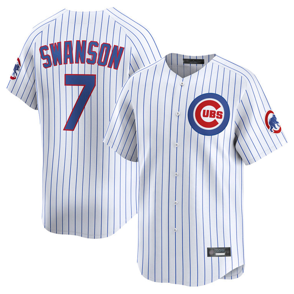 C.Cubs #7 Dansby Swanson Player White Limited Home Game Jdoa Stitched Jerseys