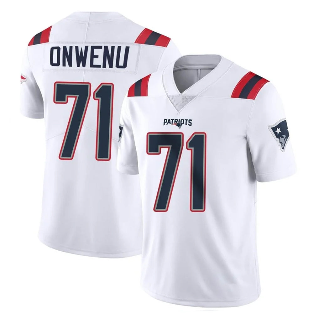 NE.Patriots #71 Mike Onwenu Player White Vapor Untouchable Home Game Jdoa Stitched Jerseys