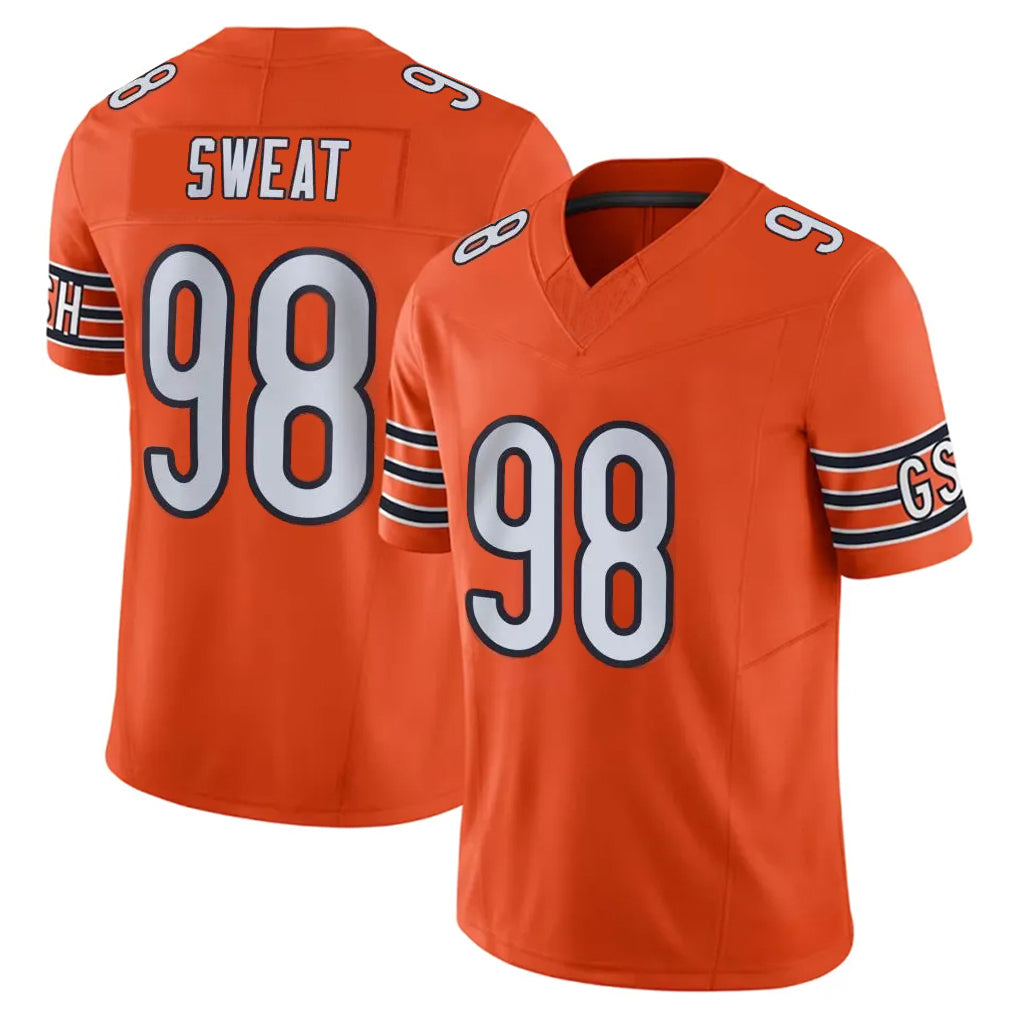C.Bears #98 Montez Sweat Player Orange Vapor F.U.S.E. Limited Home Game Jdoa Stitched Jerseys