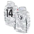 A.Cardinals #14 Michael Wilson Player Arctic Camo Salute to Service Hoodies Jdoa Stitched Jerseys