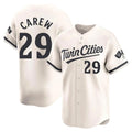 M.Twins #29 Rod Carew Player Cream Home Limited Jdoa Stitched Jerseys