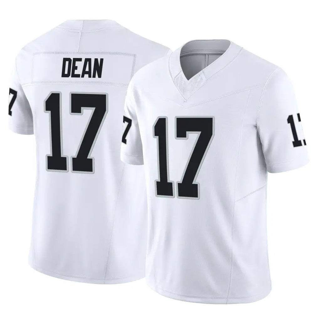 LV.Raiders #17 Nakobe Dean White Limited Vapor F.U.S.E. Home Game Stitched Jerseys
