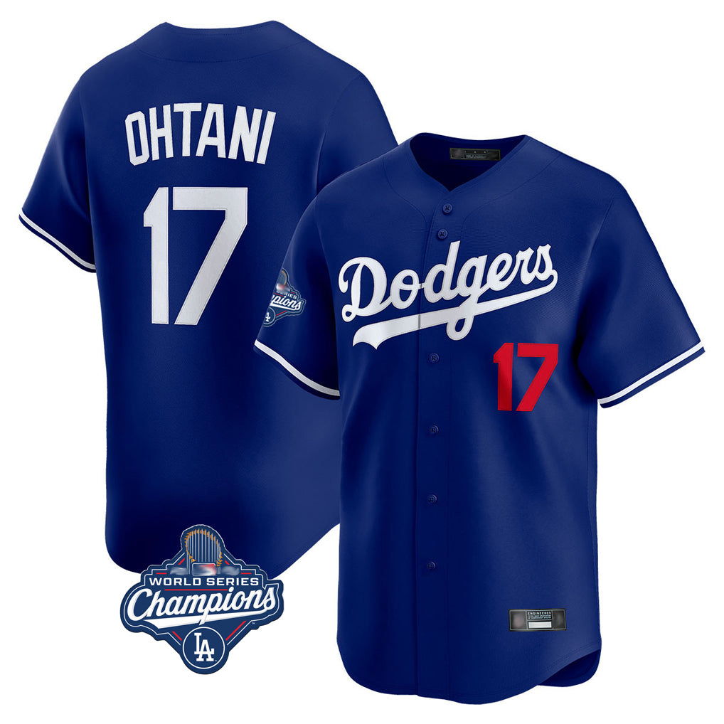 LA.Dodgers #17 Shohei Ohtani Player Royal World Series Meet Limited Home Jdoa Stitched Jerseys