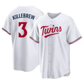 M.Twins #3 Harmon Killebrew Player White Home Game Jdoa Stitched Jerseys