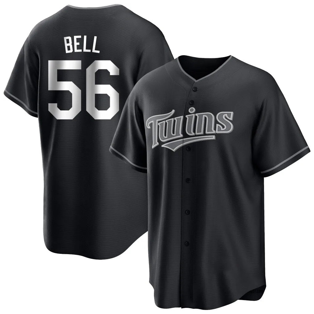 M.Twins #56 Josh Bell Player Black Home Game Jdoa Stitched Jerseys