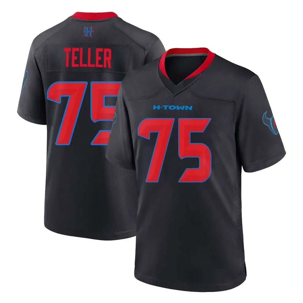 H.Texans #75 Wyatt Teller Player Navy 2nd Alternate Home Game Jdoa Stitched Jerseys