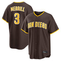S.Diego Padres #3 Jackson Merrill Player Brown Home Game Jdoa Stitched Jerseys