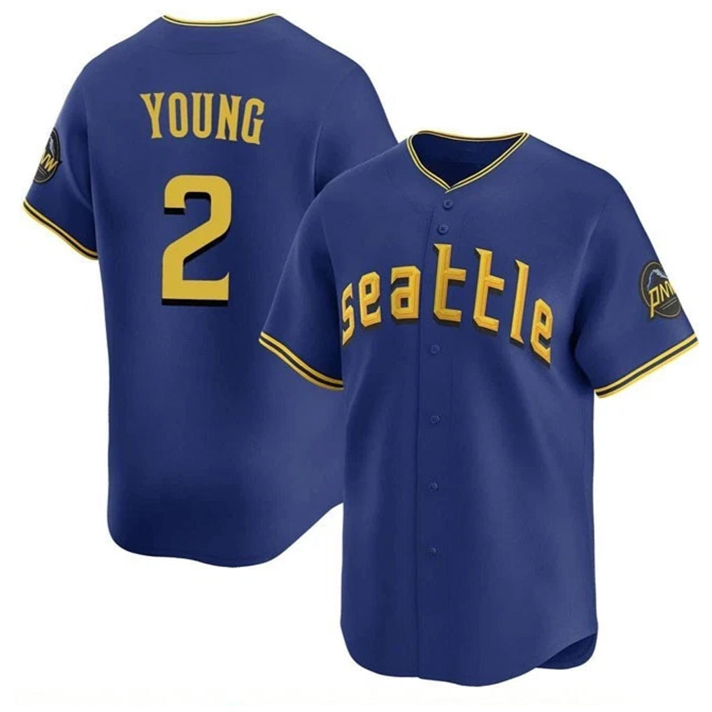 S.Mariners #2 Cole Young Player Royal City Connect Home Limited Jdoa Stitched Jerseys