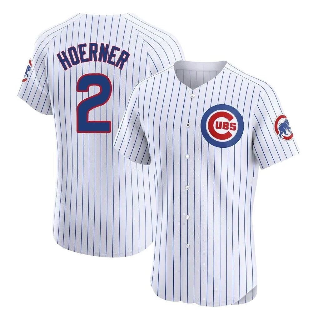 C.Cubs #2 Nico Hoerner Player White Limited Elite Home Game Jdoa Stitched Jerseys