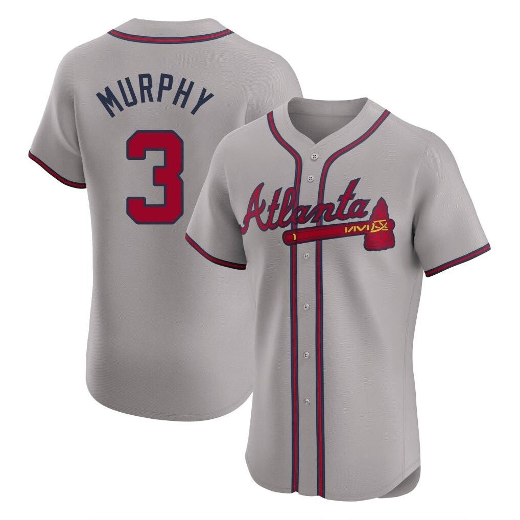 A.Braves #3 Dale Murphy Player Gray Limited Elite Home Game Jdoa Stitched Jerseys