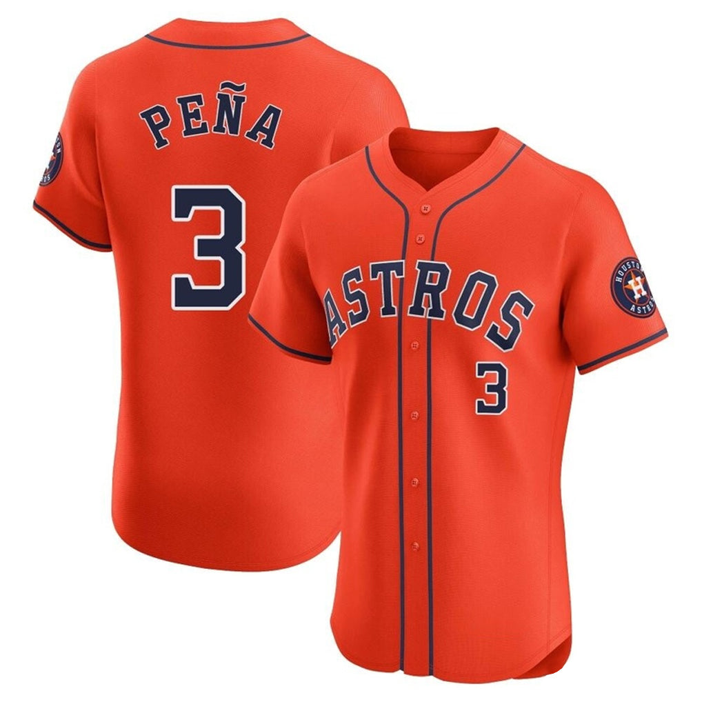 H.Astros #3 Jeremy Pena Player Orange Home Limited Elite Jdoa Stitched Jerseys