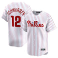 P.Phillies #12 Kyle Schwarber Player White Home Limited Jdoa Stitched Jerseys
