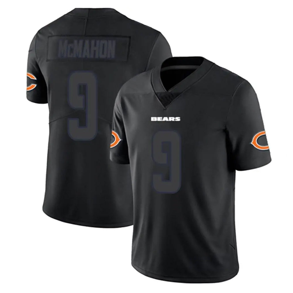 C.Bears #9 Jim McMahon Player Black Impact Limited Game Jdoa Stitched Jerseys