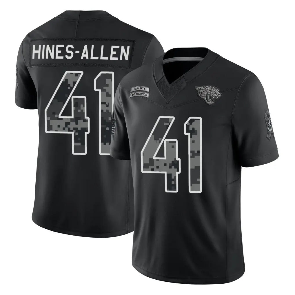 J.Jaguars #41 Josh Hines-Allen Player Black Limited 2026 Salute to Service Home Game Jdoa Stitched Jerseys