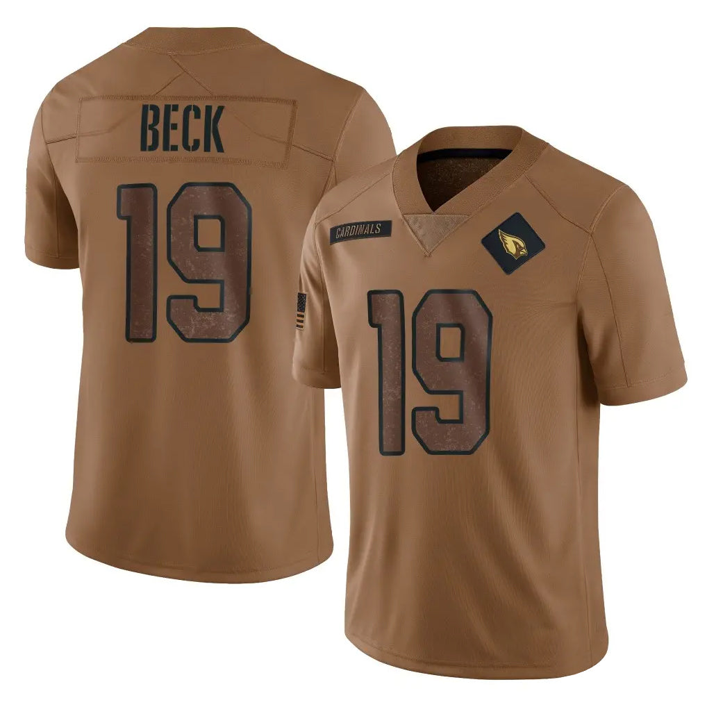 A.Cardinals #19 Carson Beck Player Brown Limited Salute To Service Game Jdoa Stitched Jerseys