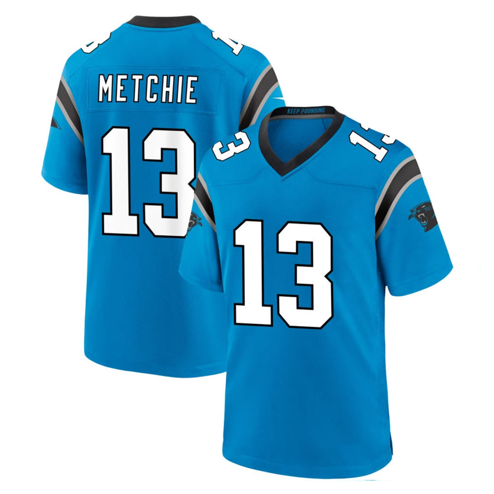 C.Panthers #13 John Metchie III Player Blue Home Game Jdoa Stitched Jerseys